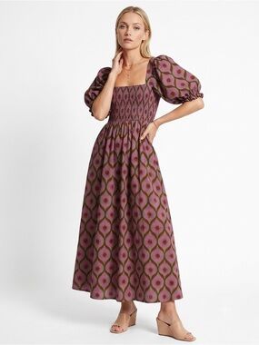 Kemi Telford Geo Print Cotton Maxi Dress retail $275.00
